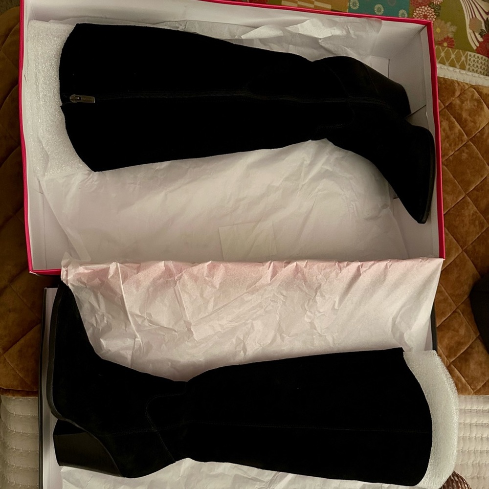 Vince Camuto Size 9 knee high suede zip up boots